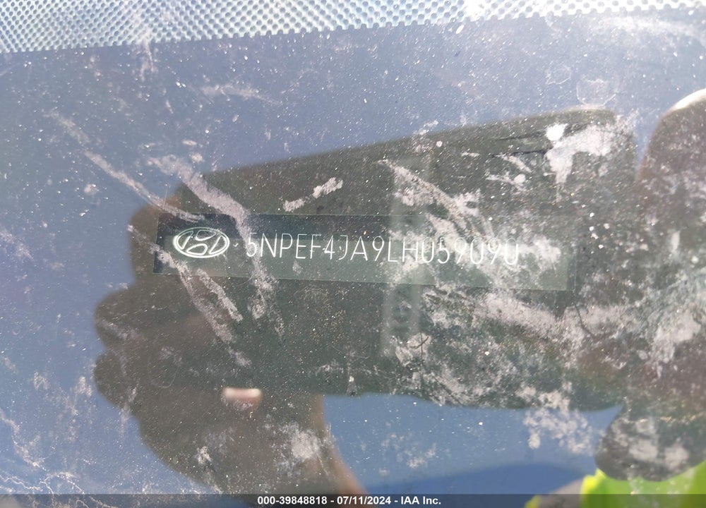 2020 HYUNDAI SONATA SEL VIN: 5NPEF4JA9LH059090