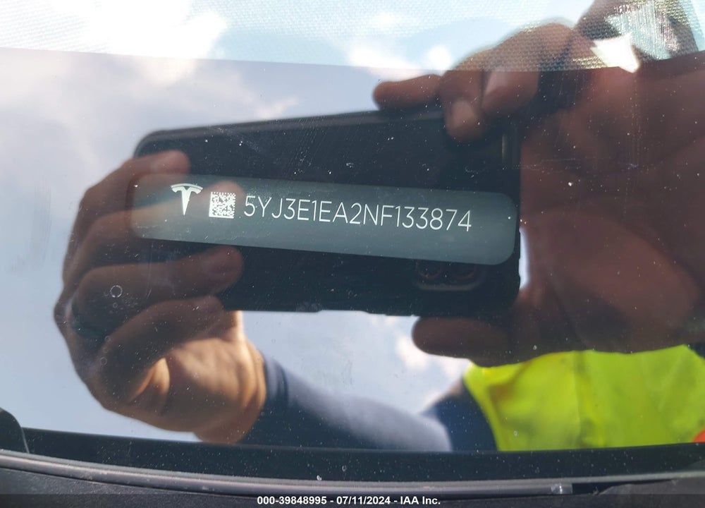 2022 TESLA MODEL 3 VIN: 5YJ3E1EA2NF133874