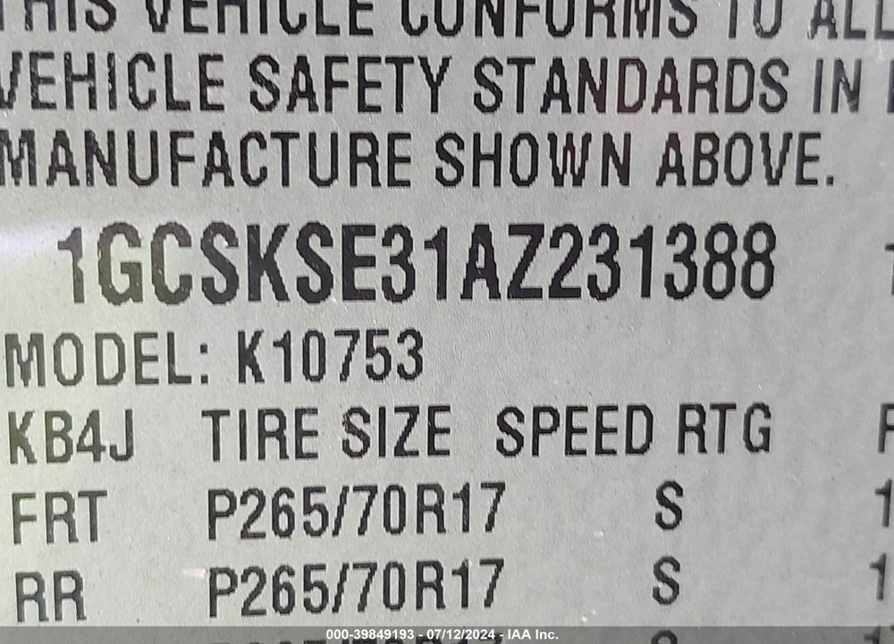 2010 CHEVROLET SILVERADO 1500 LT VIN: 1GCSKSE31AZ231388