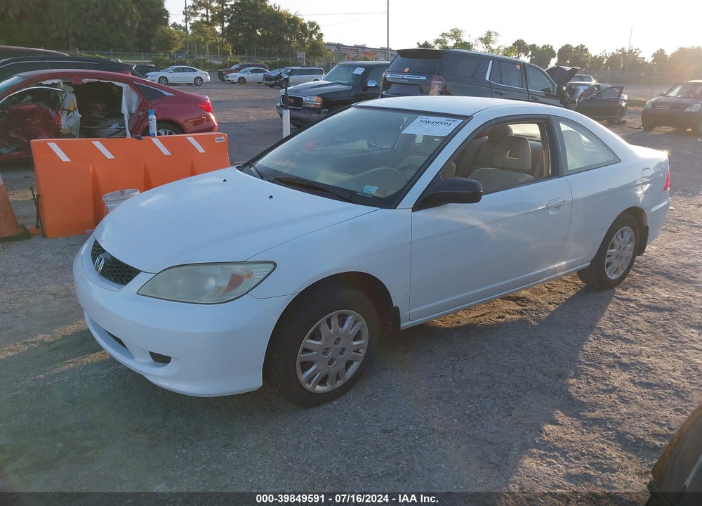 2004 HONDA CIVIC LX VIN: 1HGEM22584L061309