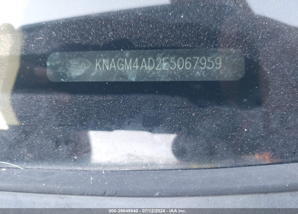 2014 KIA OPTIMA HYBRID LX VIN: KNAGM4AD2E5067959