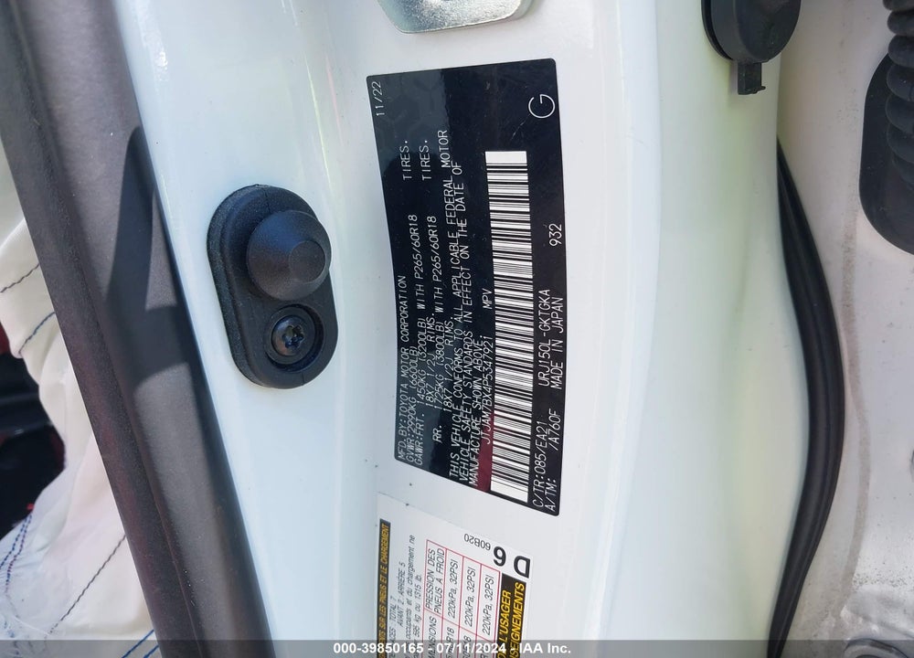 2023 LEXUS 460 PREMIUM VIN: JTJAM7BX4P5347921