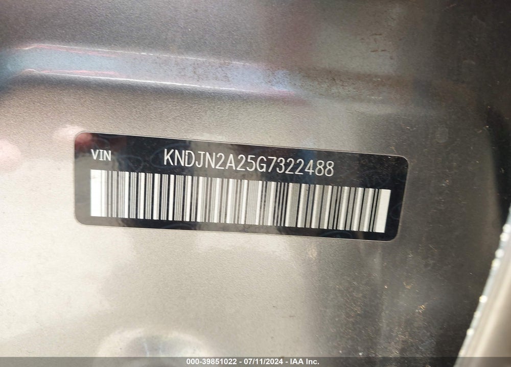 2016 KIA SOUL VIN: KNDJN2A25G7322488