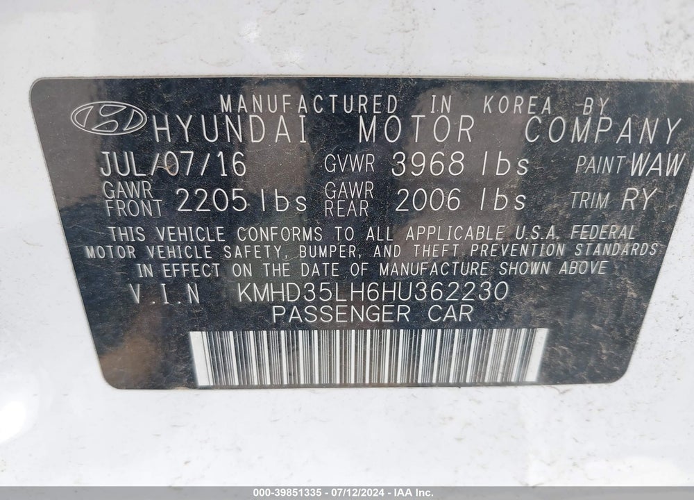 2017 HYUNDAI ELANTRA GT VIN: KMHD35LH6HU362230