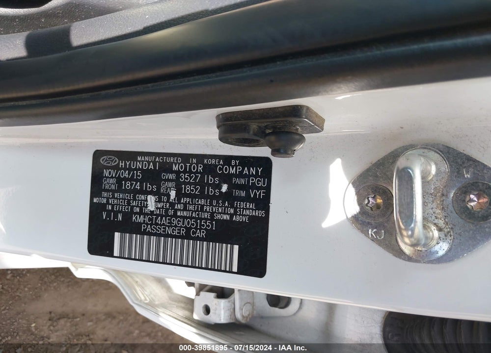 2016 HYUNDAI ACCENT SE VIN: KMHCT4AE9GU051551