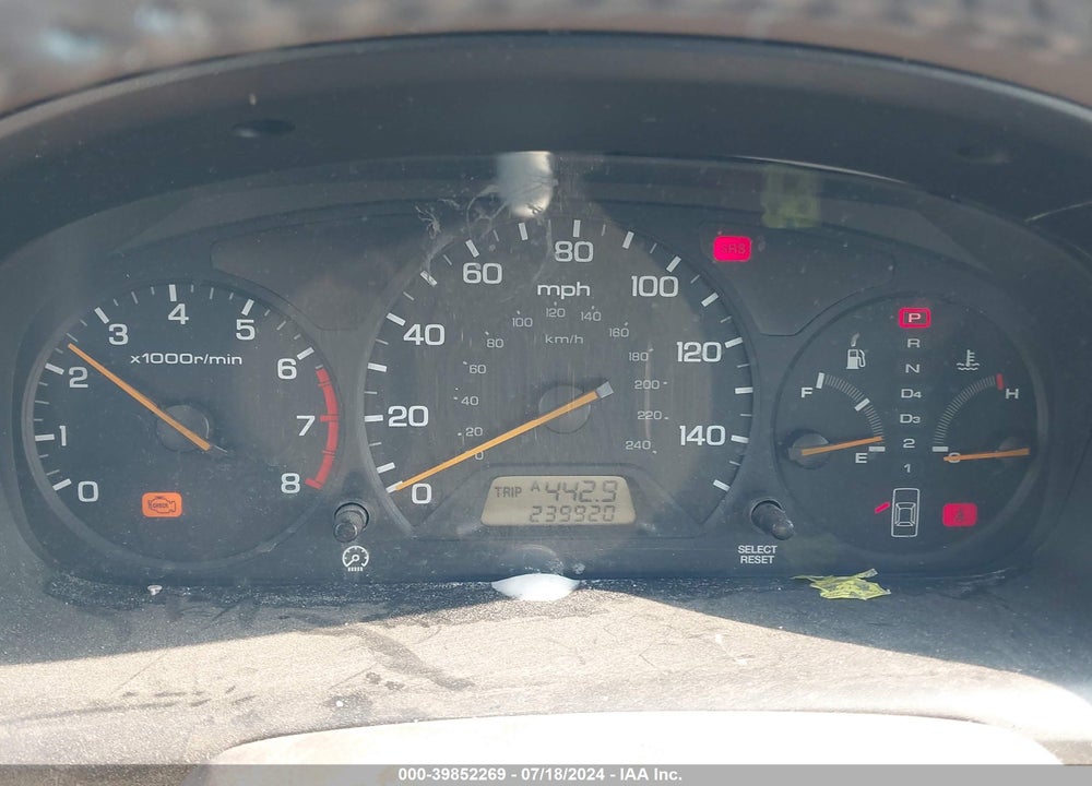 1999 HONDA ACCORD EX V6 VIN: 1HGCG1658XA007561