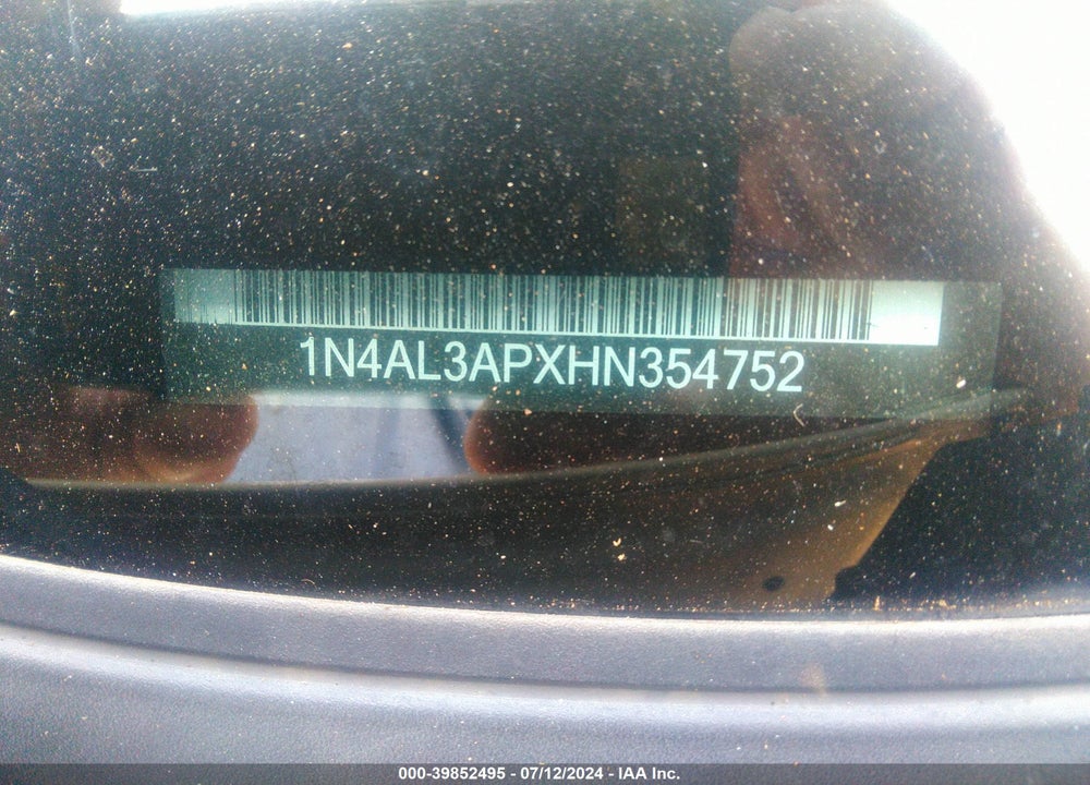 2017 NISSAN ALTIMA 2.5 S VIN: 1N4AL3APXHN354752