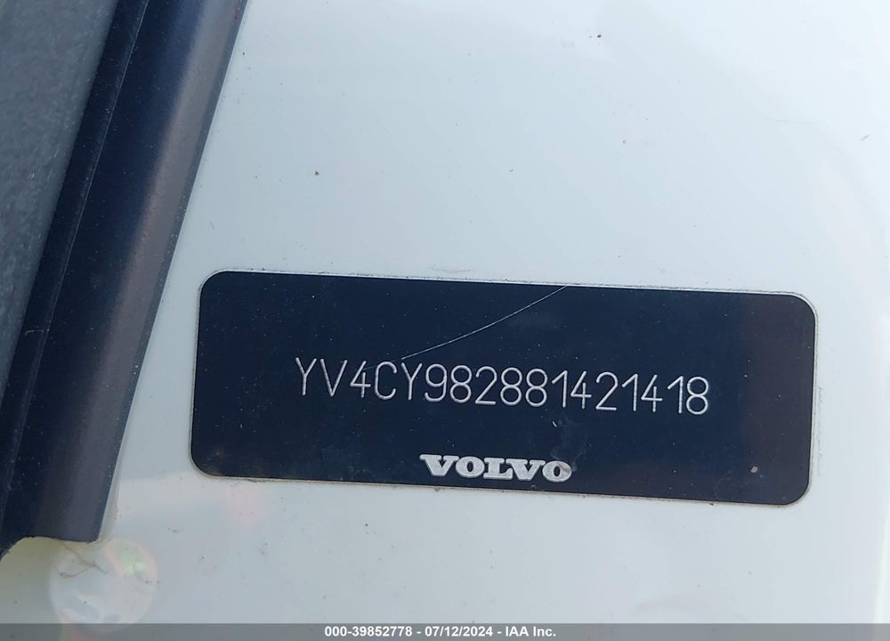 2008 VOLVO XC90 3.2 VIN: YV4CY982881421418