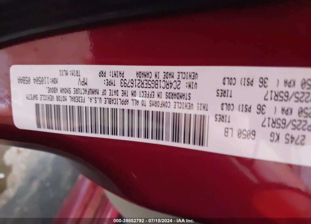 2014 CHRYSLER TOWN & COUNTRY TOURING VIN: 2C4RC1BG5ER216793