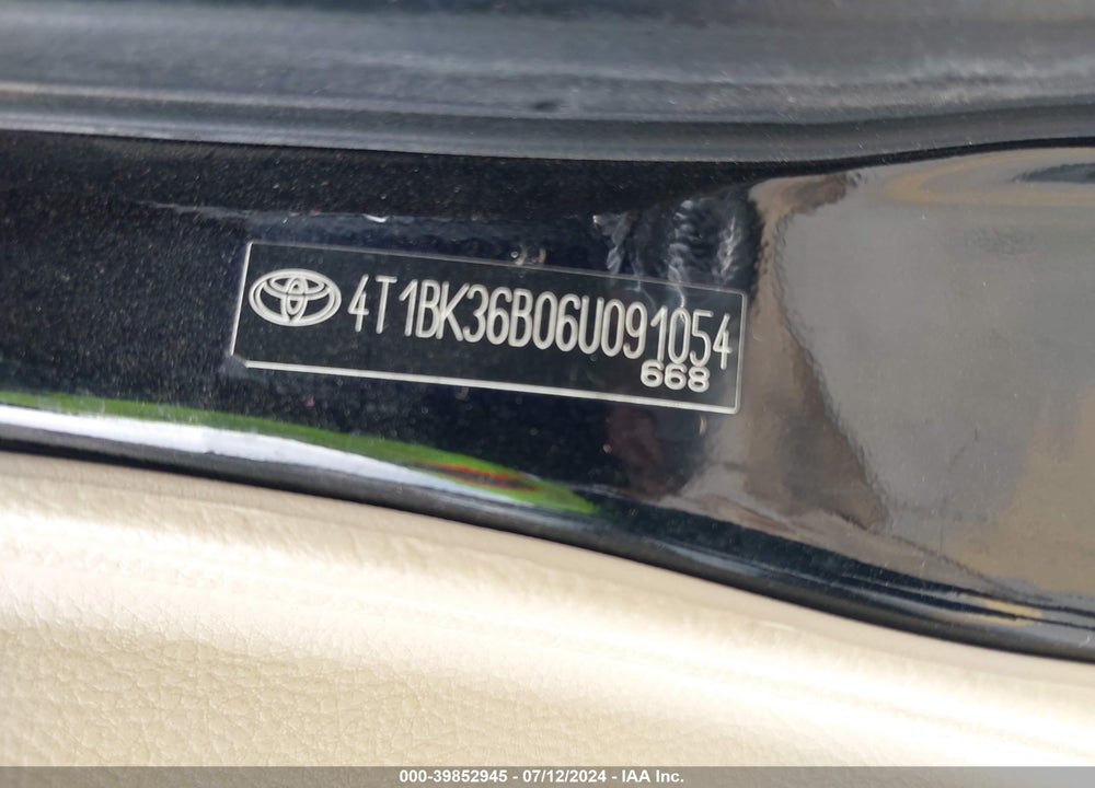 2006 TOYOTA AVALON XL VIN: 4T1BK36B06U091054