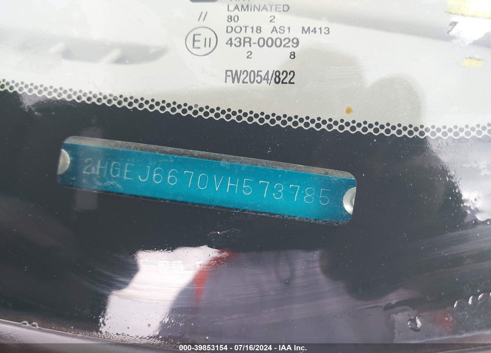 1997 HONDA CIVIC LX VIN: 2HGEJ6670VH573785