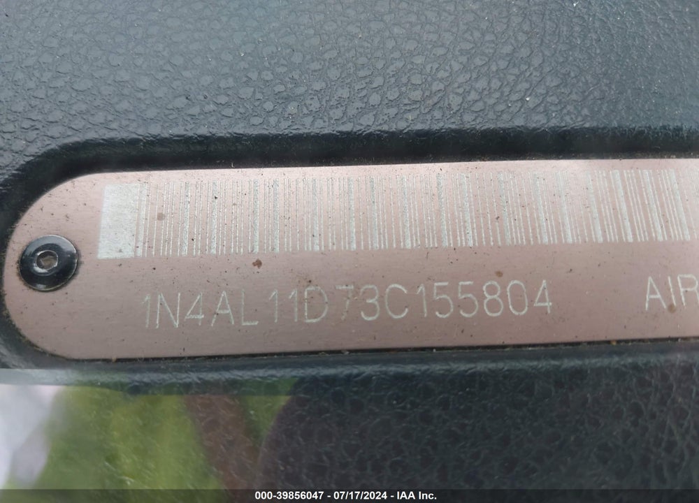 2003 NISSAN ALTIMA 2.5 S VIN: 1N4AL11D73C155804