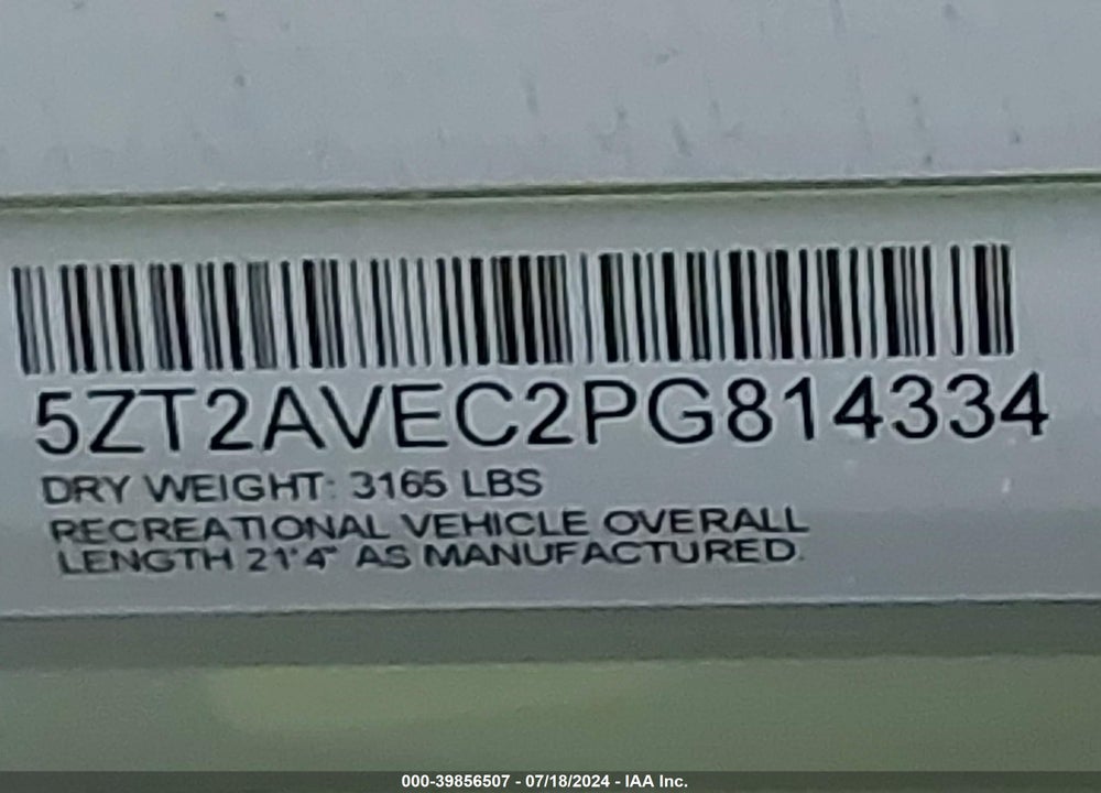 2023 AVENGER 16R VIN: 5ZT2AVEC2PG814334