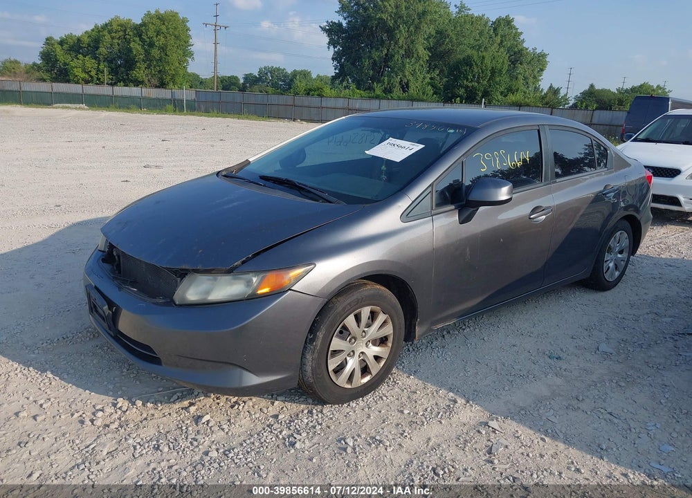 2012 HONDA CIVIC LX VIN: 19XFB2F55CE032375