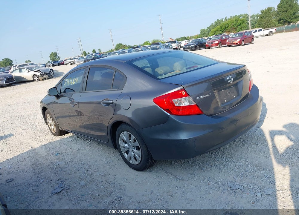 2012 HONDA CIVIC LX VIN: 19XFB2F55CE032375