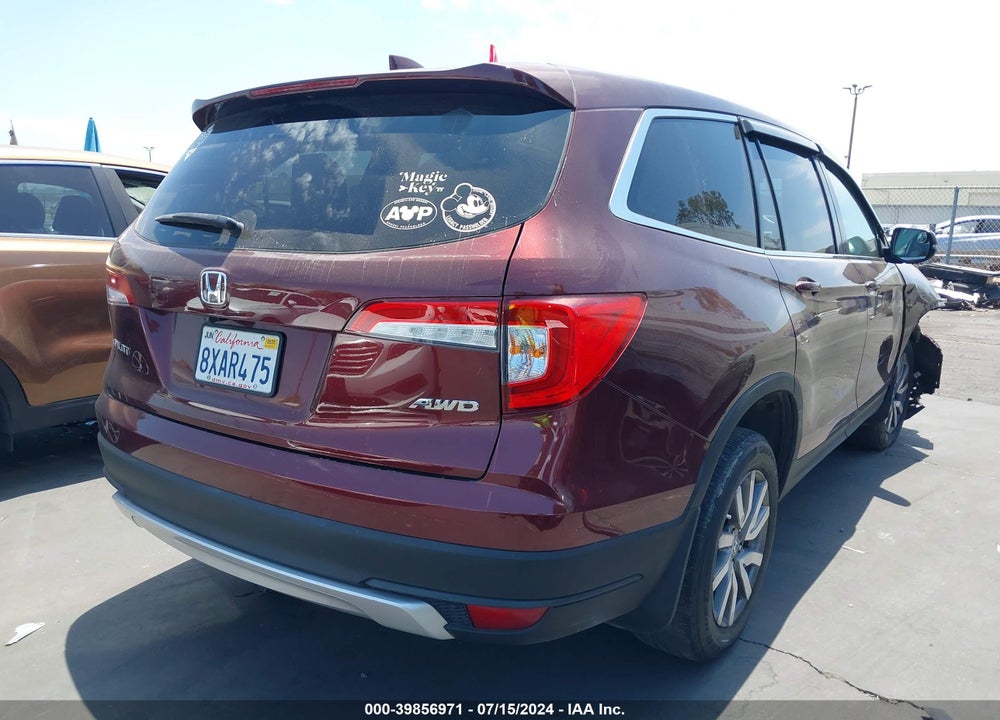 2021 HONDA PILOT AWD EX VIN: 5FNYF6H32MB062848