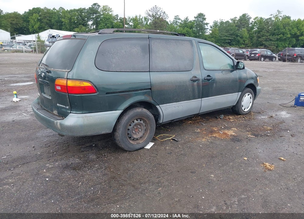 2000 TOYOTA SIENNA LE VIN: 4T3ZF13C0YU261055