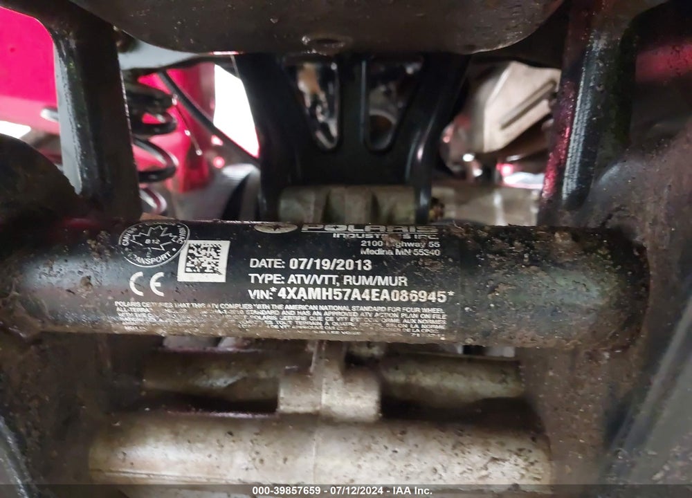 2014 POLARIS SPORTSMAN VIN: 4XAMH57A4EA086945