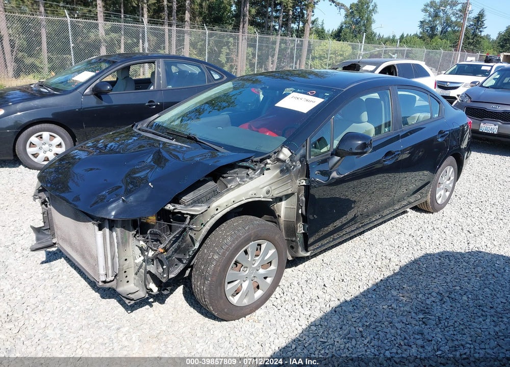 2012 HONDA CIVIC LX VIN: 19XFB2F59CE077657
