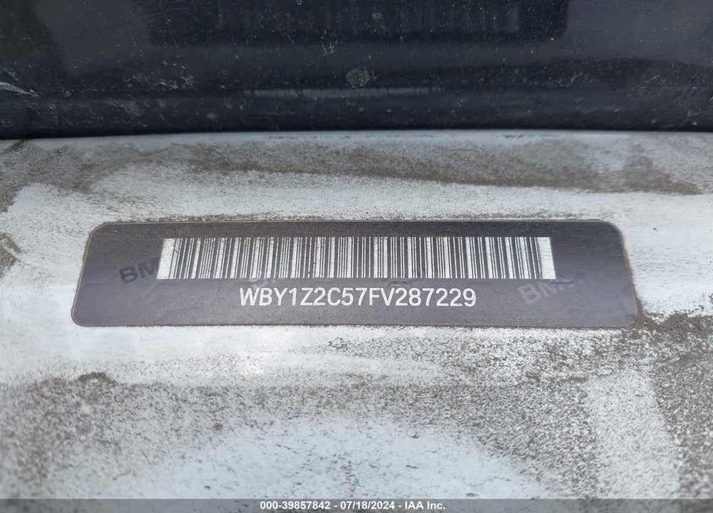 2015 BMW I3 VIN: WBY1Z2C57FV287229
