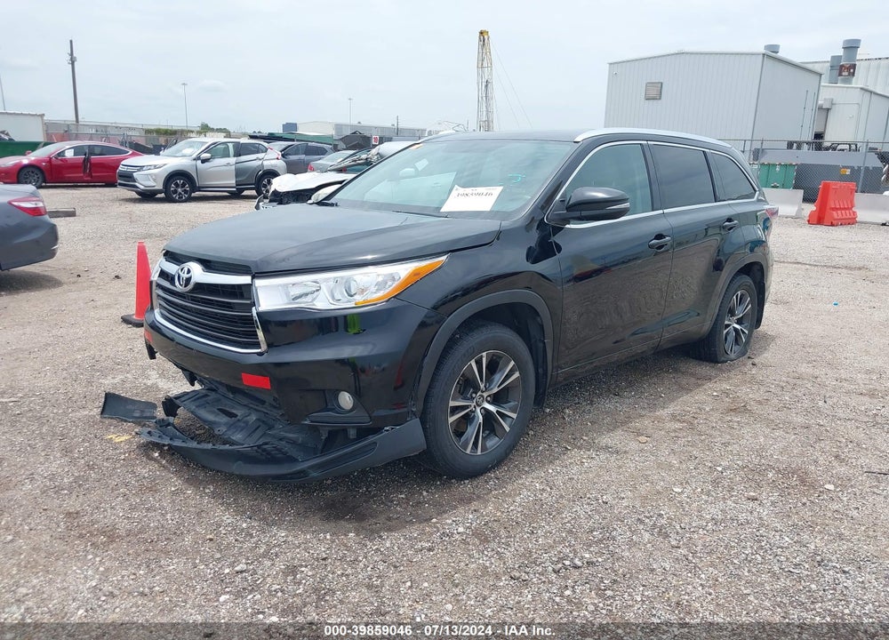 2016 TOYOTA HIGHLANDER XLE V6 VIN: 5TDJKRFH6GS336260