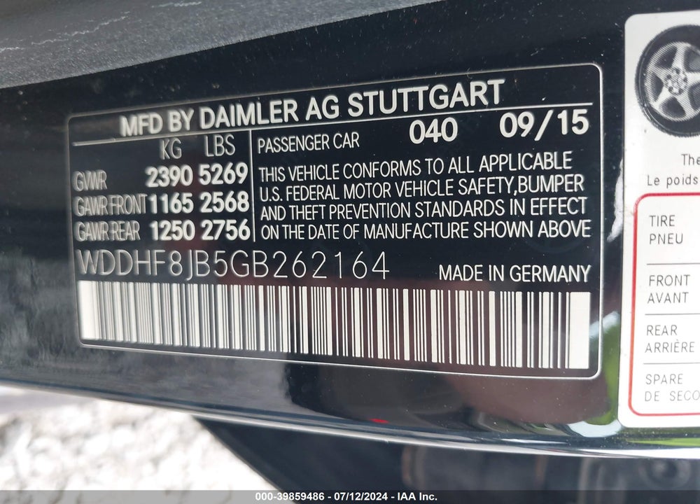 2016 MERCEDES-BENZ E 350 4MATIC VIN: WDDHF8JB5GB262164