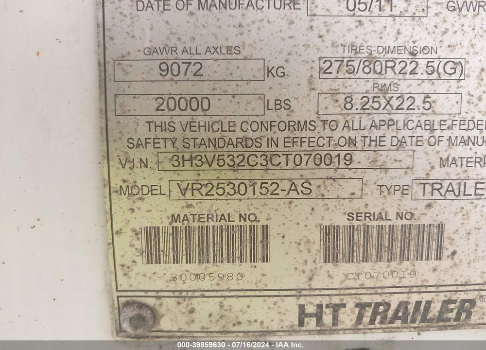 2012 HYUNDAI TRANSLEAD INC --- VIN: 3H3V532C3CT070019