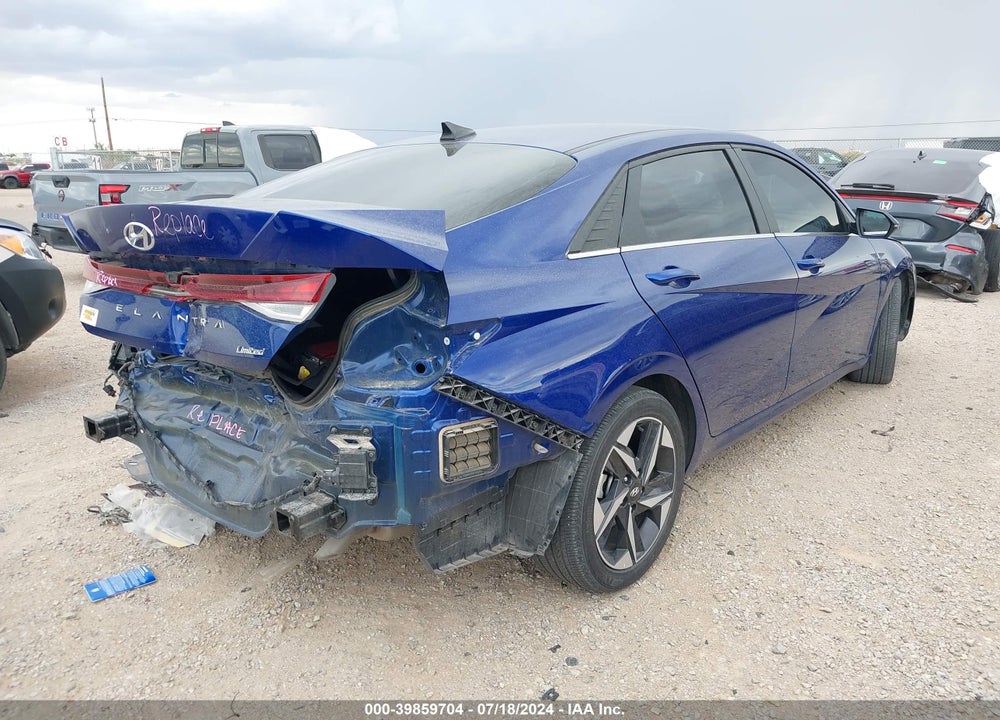 2021 HYUNDAI ELANTRA LIMITED VIN: 5NPLP4AG5MH024539