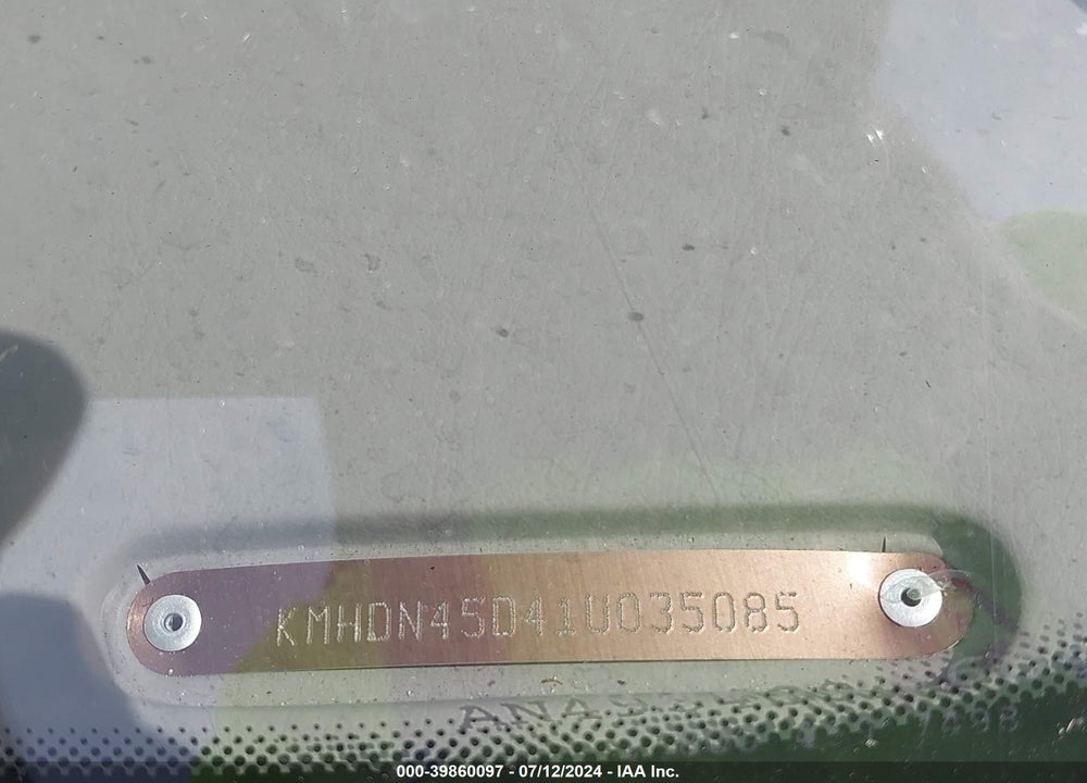 2001 HYUNDAI ELANTRA GLS VIN: KMHDN45D41U035085