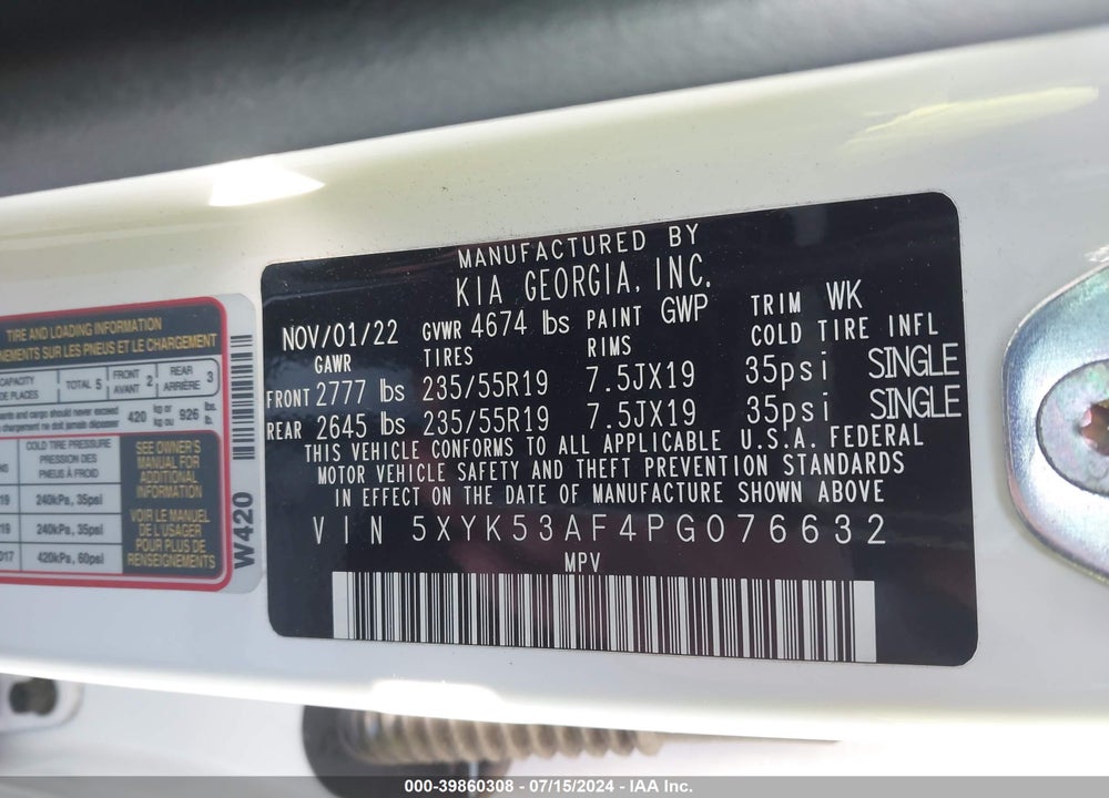 2023 KIA SPORTAGE SX PRESTIGE VIN: 5XYK53AF4PG076632