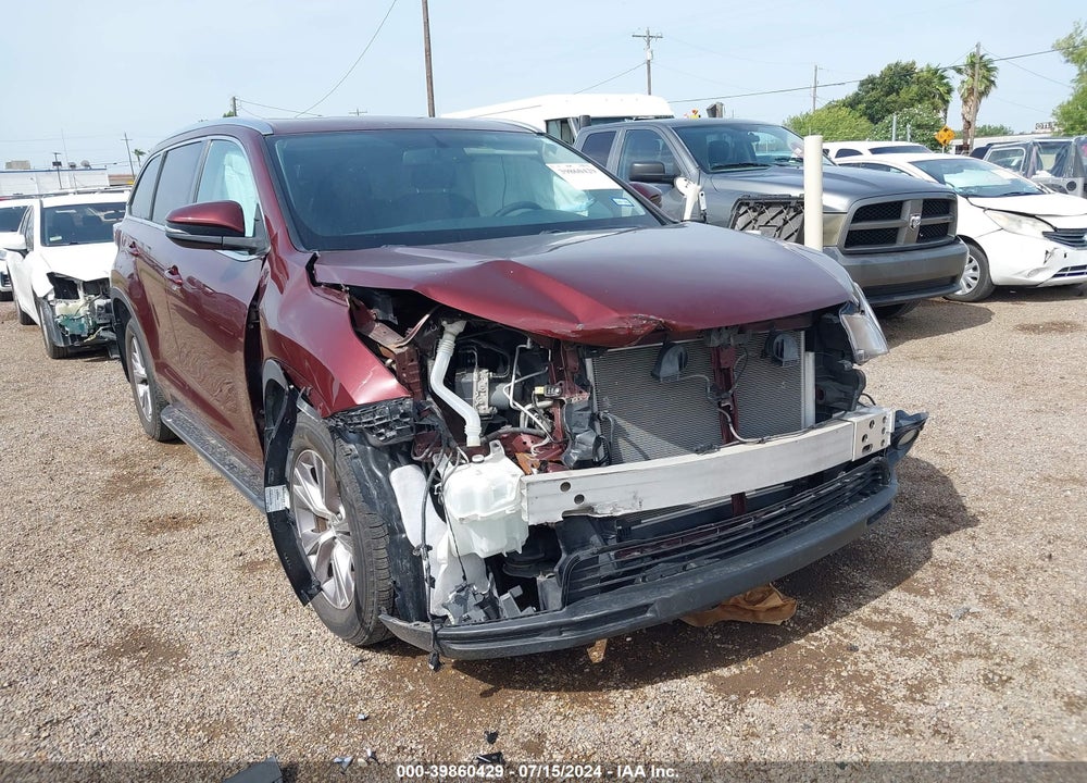 2015 TOYOTA HIGHLANDER XLE V6 VIN: 5TDKKRFH4FS105585
