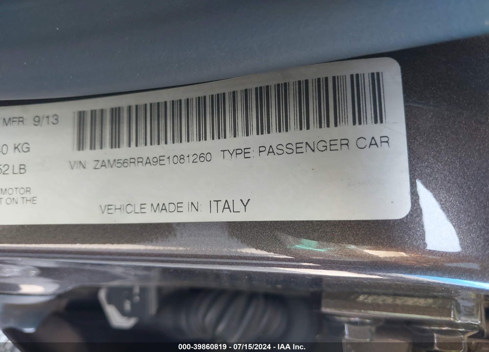 2014 MASERATI QUATTROPORTE S Q4 VIN: ZAM56RRA9E1081260