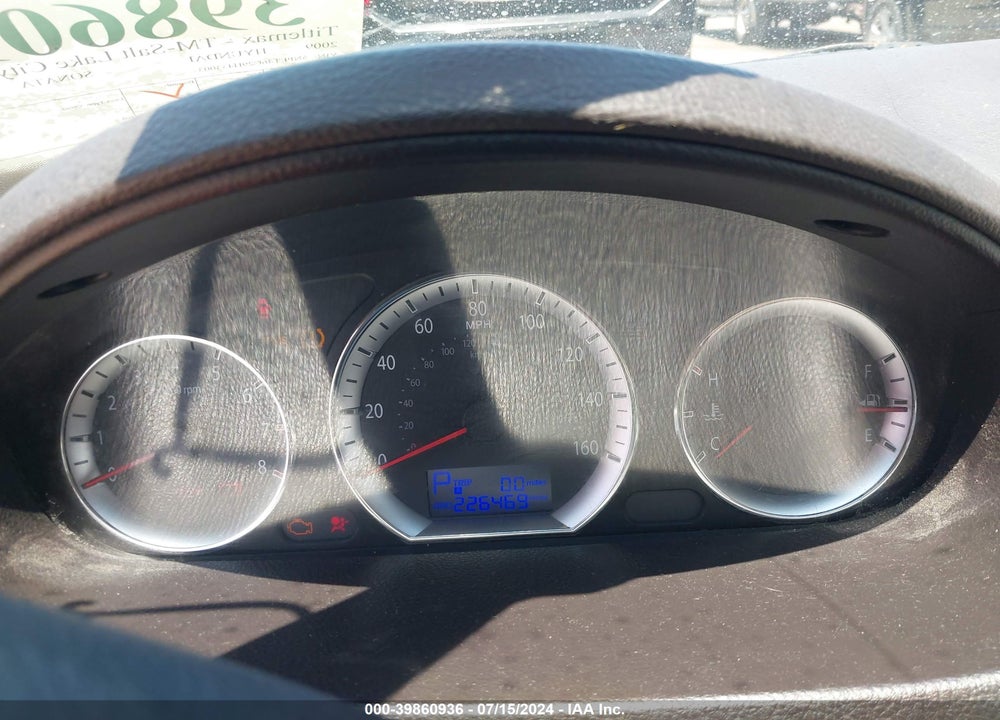 2009 HYUNDAI SONATA GLS VIN: 5NPET46C29H433003