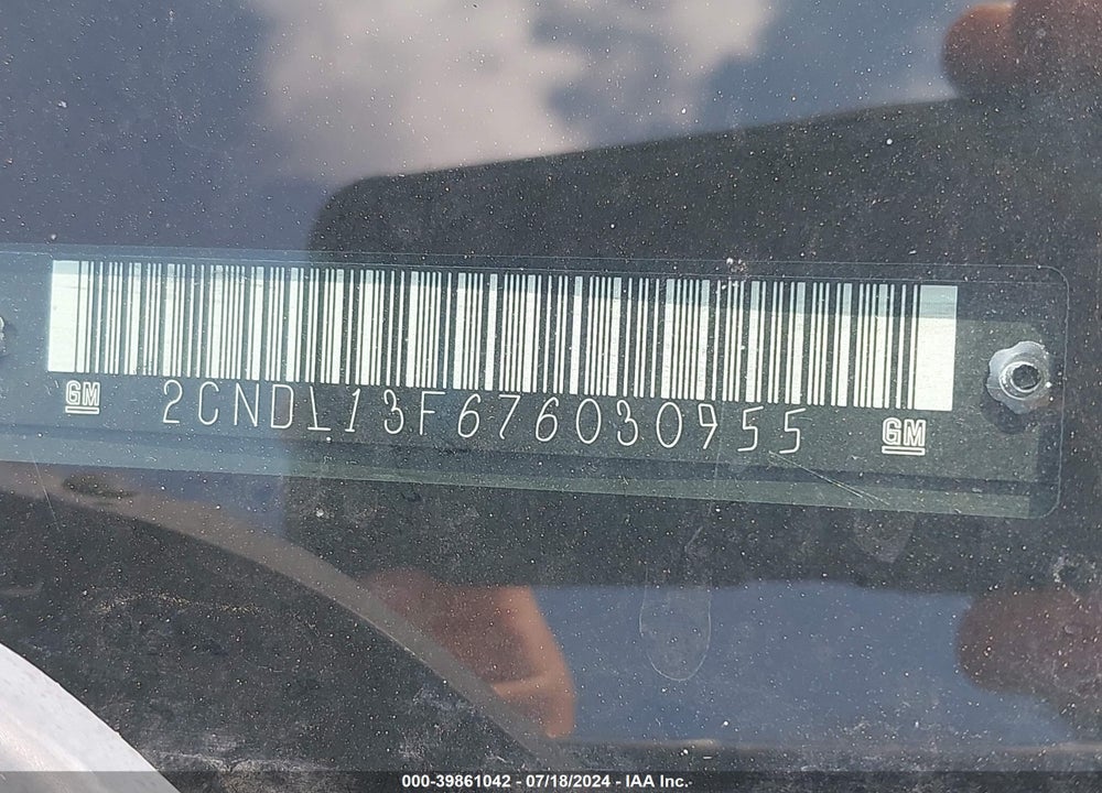 2007 CHEVROLET EQUINOX LS VIN: 2CNDL13F676030955