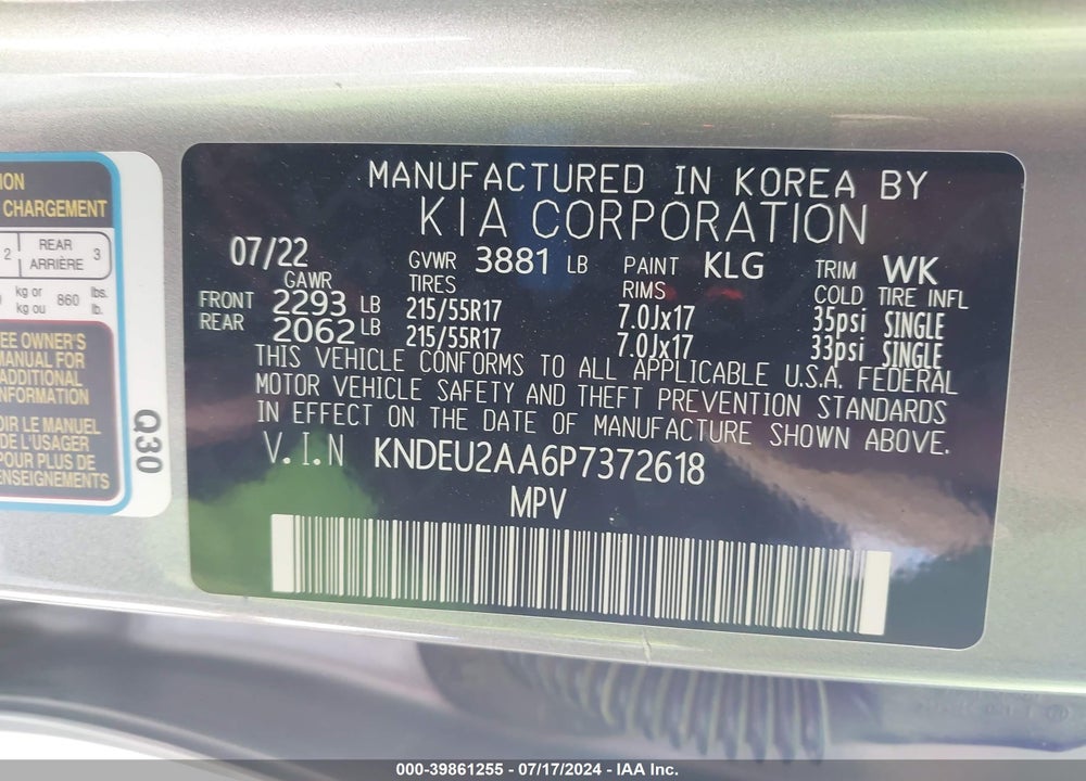 2023 KIA SELTOS S VIN: KNDEU2AA6P7372618