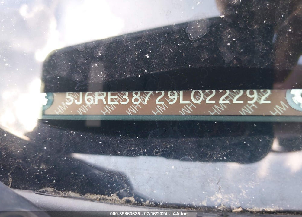 2009 HONDA CR-V EX-L VIN: 5J6RE38729L022292