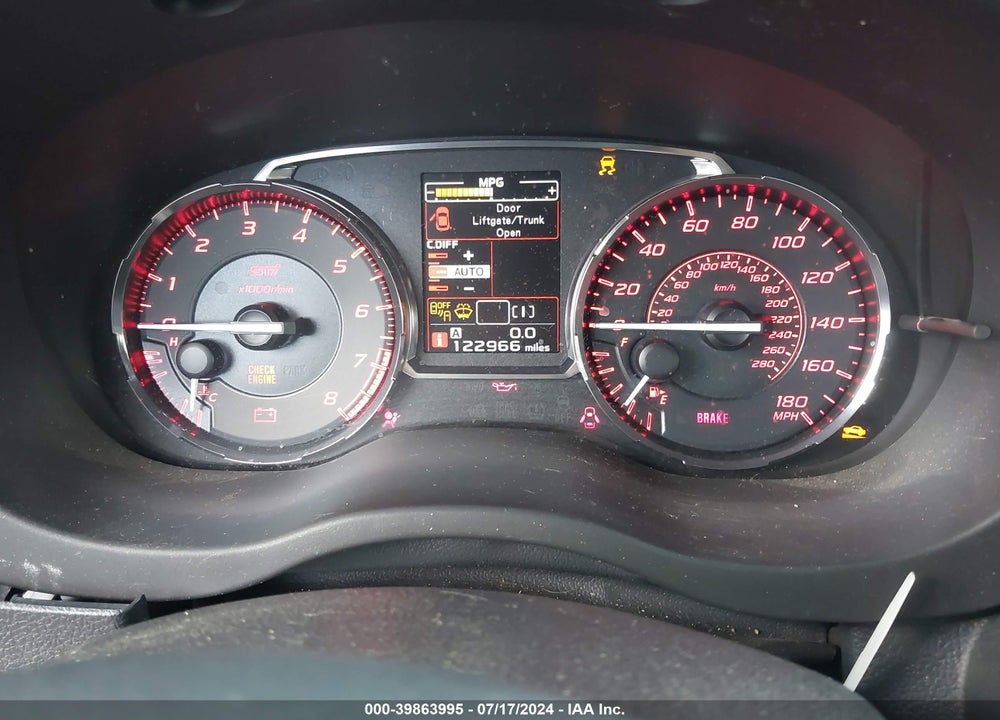 2017 SUBARU WRX STI LIMITED VIN: JF1VA2Y63H9838950