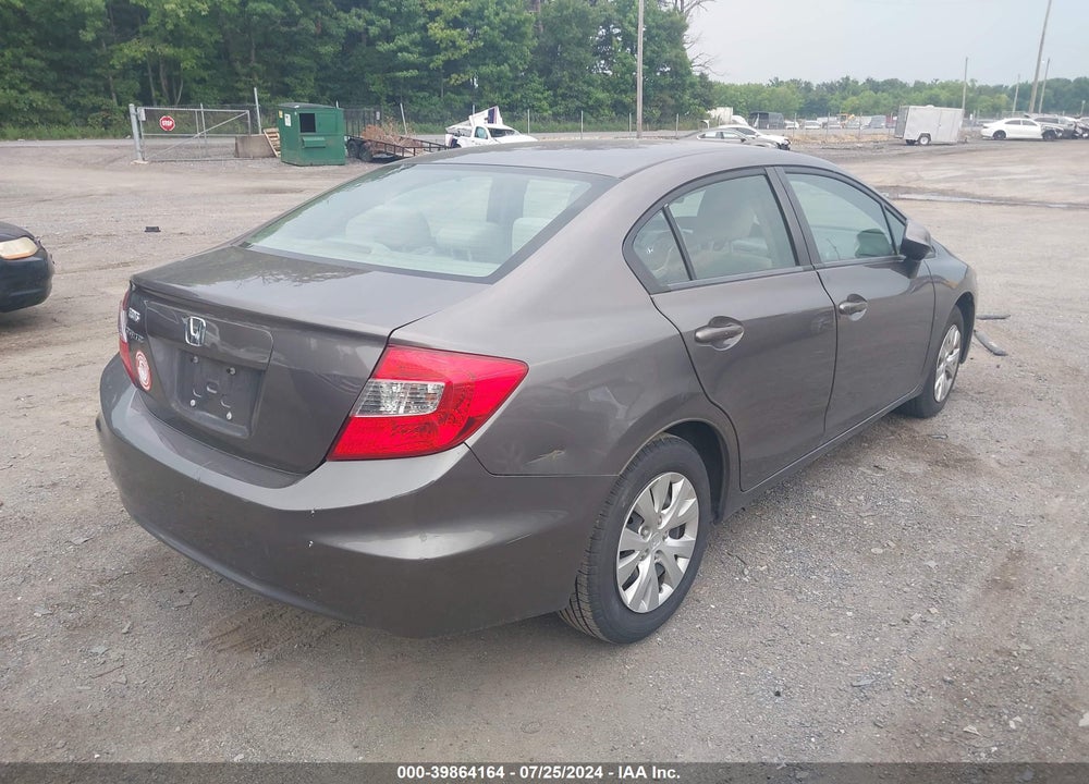 2012 HONDA CIVIC LX VIN: 19XFB2F51CE373837