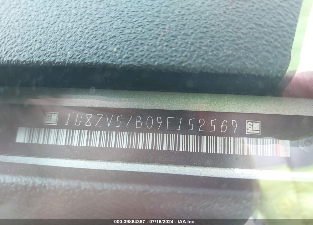 2009 SATURN AURA XR VIN: 1G8ZV57B09F152569