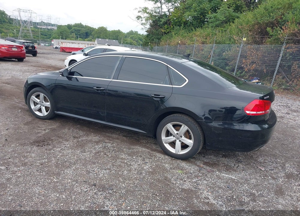 2012 VOLKSWAGEN PASSAT 2.5L SE VIN: 1VWBH7A36CC013922