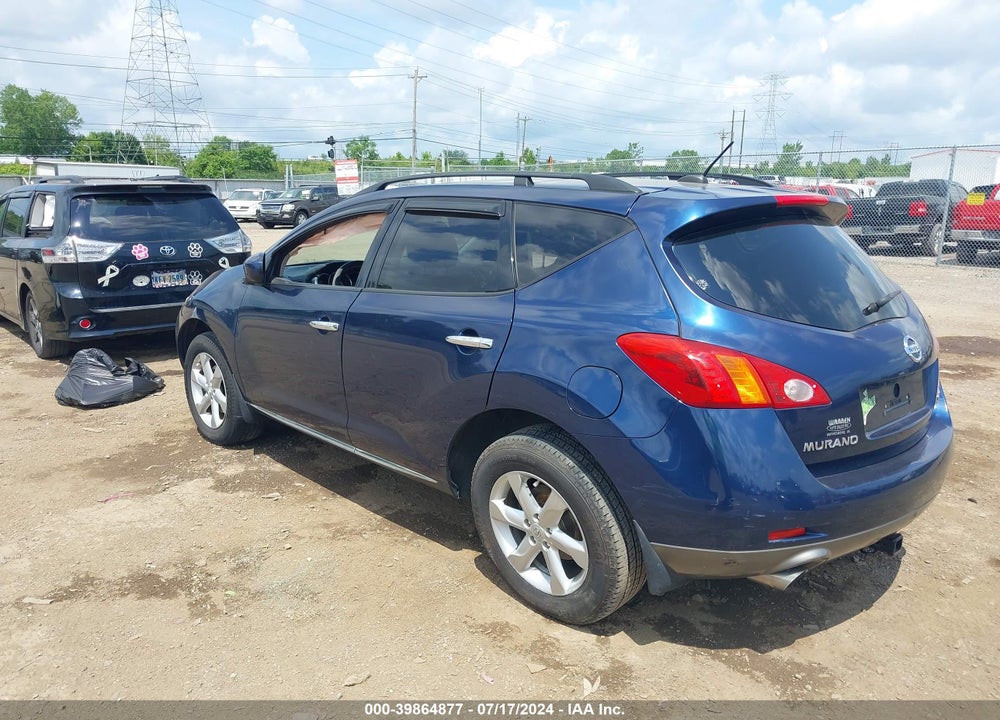 2009 NISSAN MURANO SL VIN: JN8AZ18W89W128588
