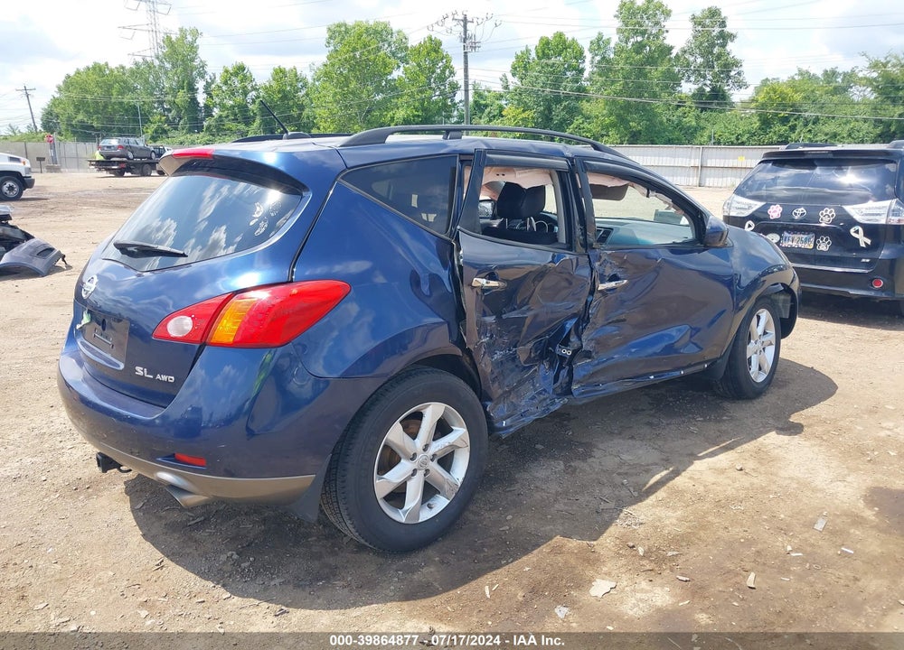 2009 NISSAN MURANO SL VIN: JN8AZ18W89W128588