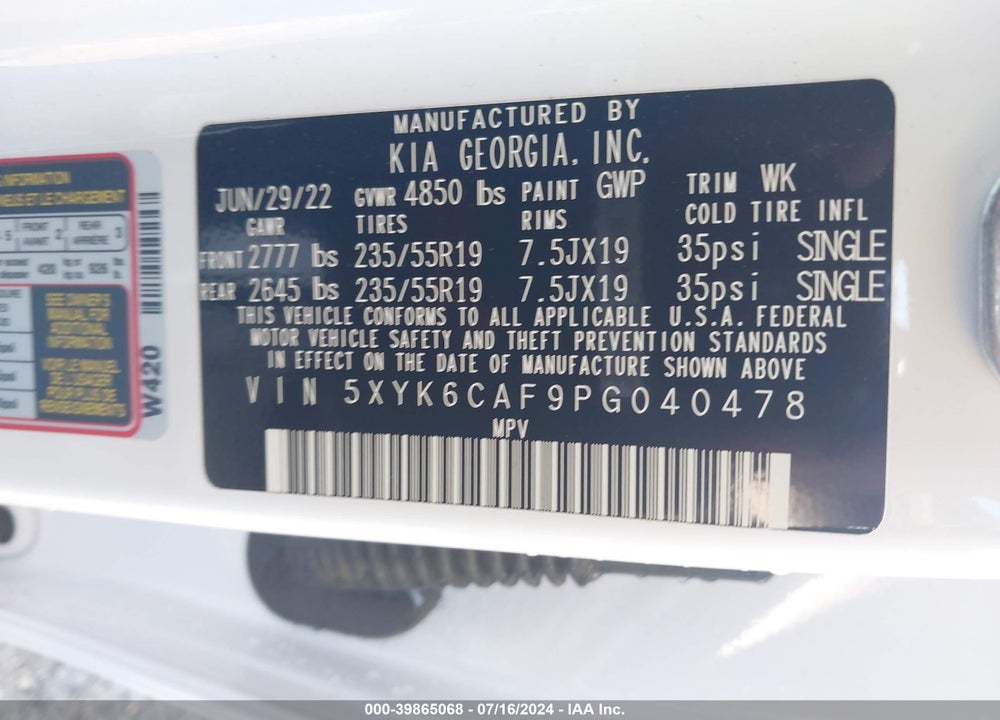 2023 KIA SPORTAGE X LINE VIN: 5XYK6CAF9PG040478