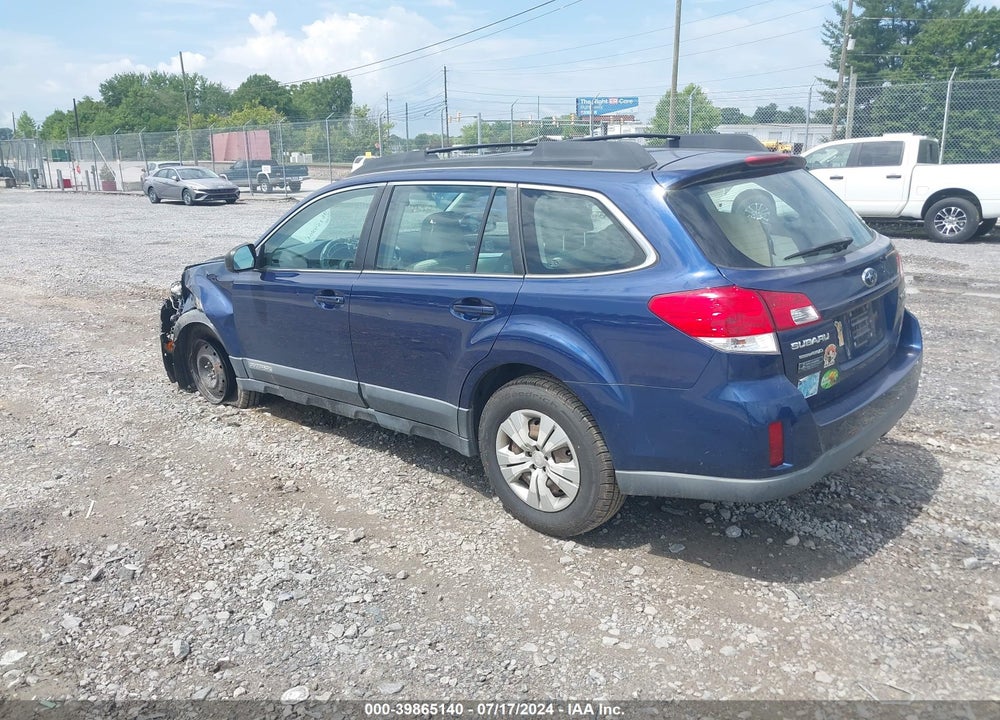 2011 SUBARU OUTBACK 2.5I VIN: 4S4BRBAC0B3399668