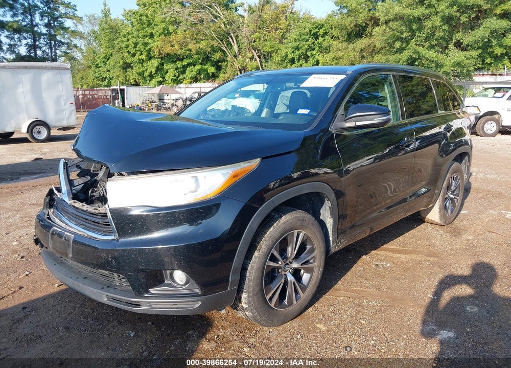 2016 TOYOTA HIGHLANDER XLE V6 VIN: 5TDKKRFH2GS186815