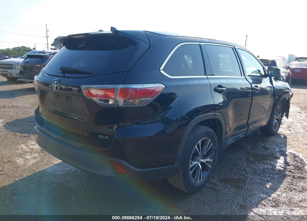 2016 TOYOTA HIGHLANDER XLE V6 VIN: 5TDKKRFH2GS186815