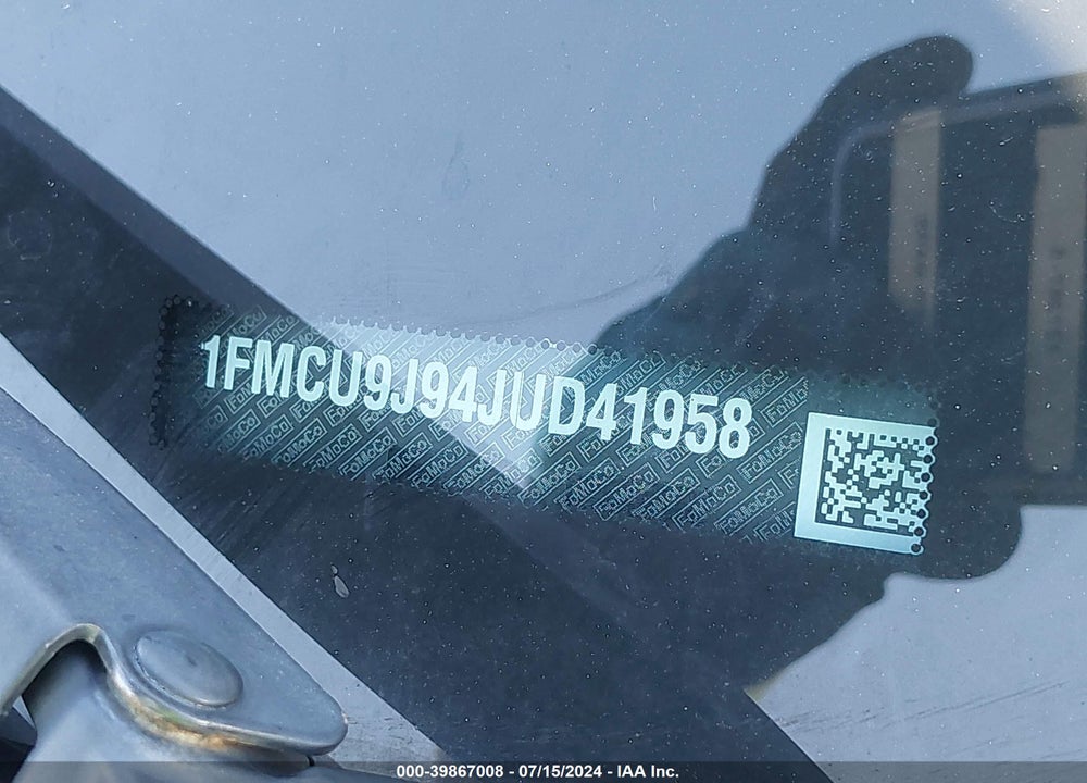 2018 FORD ESCAPE TITANIUM VIN: 1FMCU9J94JUD41958