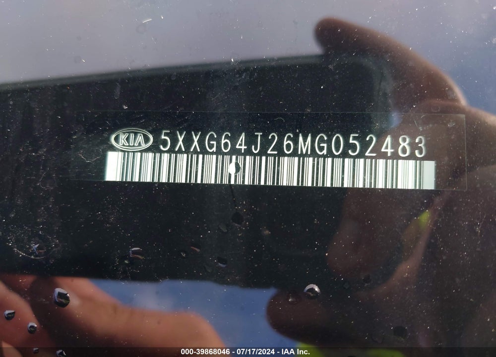 2021 KIA K5 VIN: 5XXG64J26MG052483
