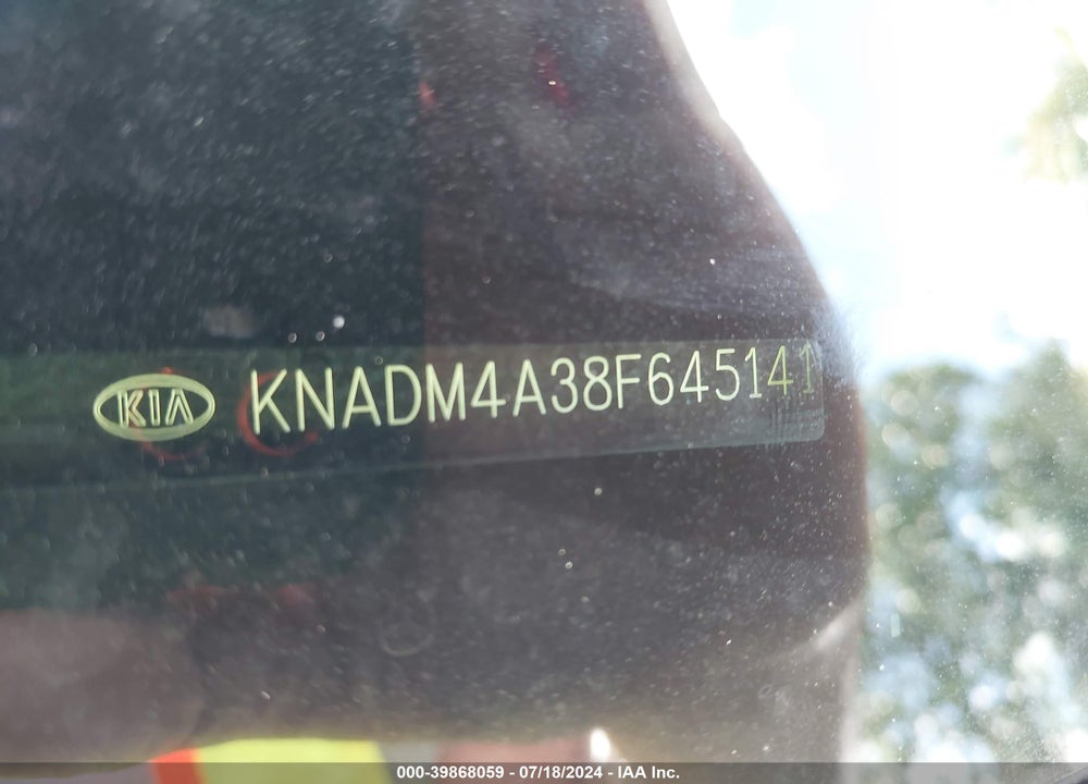 2015 KIA RIO LX VIN: KNADM4A38F6451413