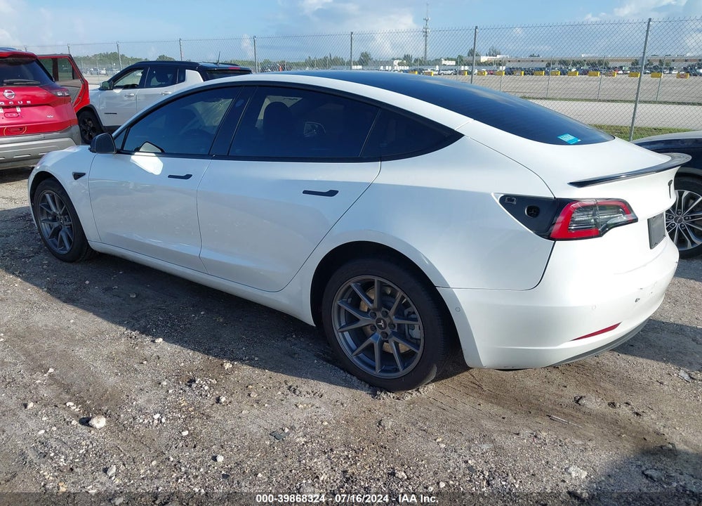 2022 TESLA MODEL 3 REAR-WHEEL DRIVE VIN: 5YJ3E1EA3NF193677